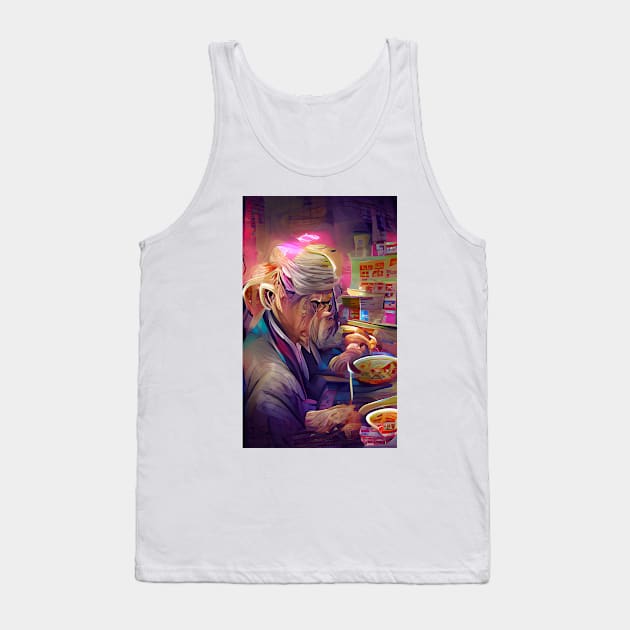 An old man and his instant ramen | Ramen Near Me Tank Top by PsychicLove